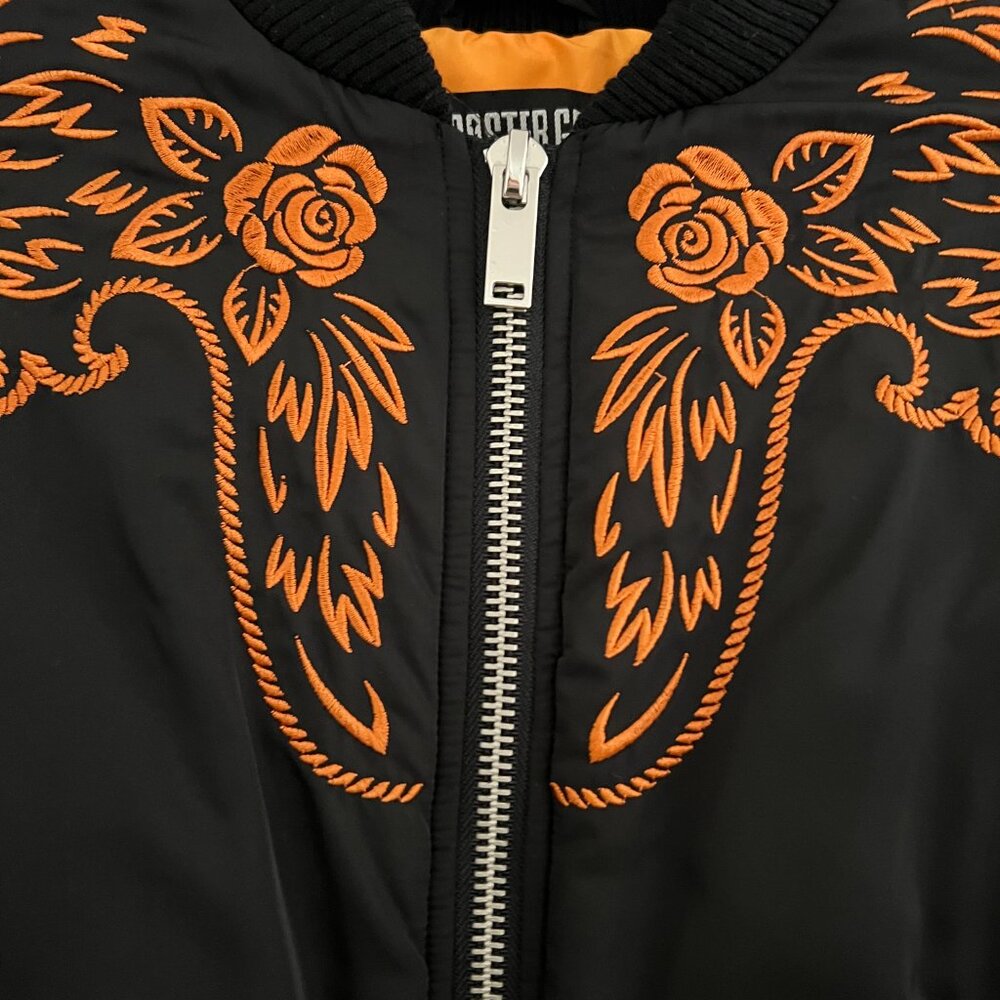 Poster Girl Black Bomber Jacket with Poison/Scorpion Embroidered Motif Size XS - Picture 5 of 8